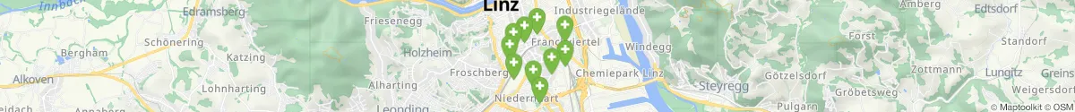 Kartenansicht für Apotheken-Notdienste in der Nähe von Bulgariplatz (Linz  (Stadt), Oberösterreich)